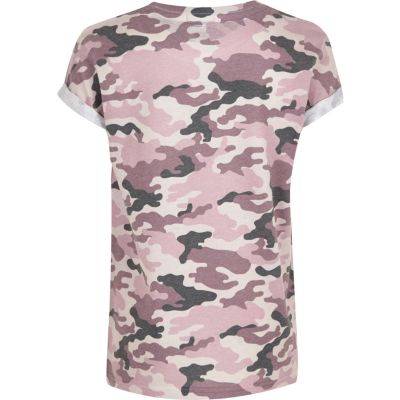 Girls pink camo not sorry T-shirt